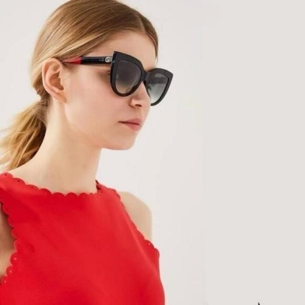 BRAND NEW GUCCI GG0163SN 003 Black Grey Women Sunglasses","description":"AUTHENT - Picture 10 of 12